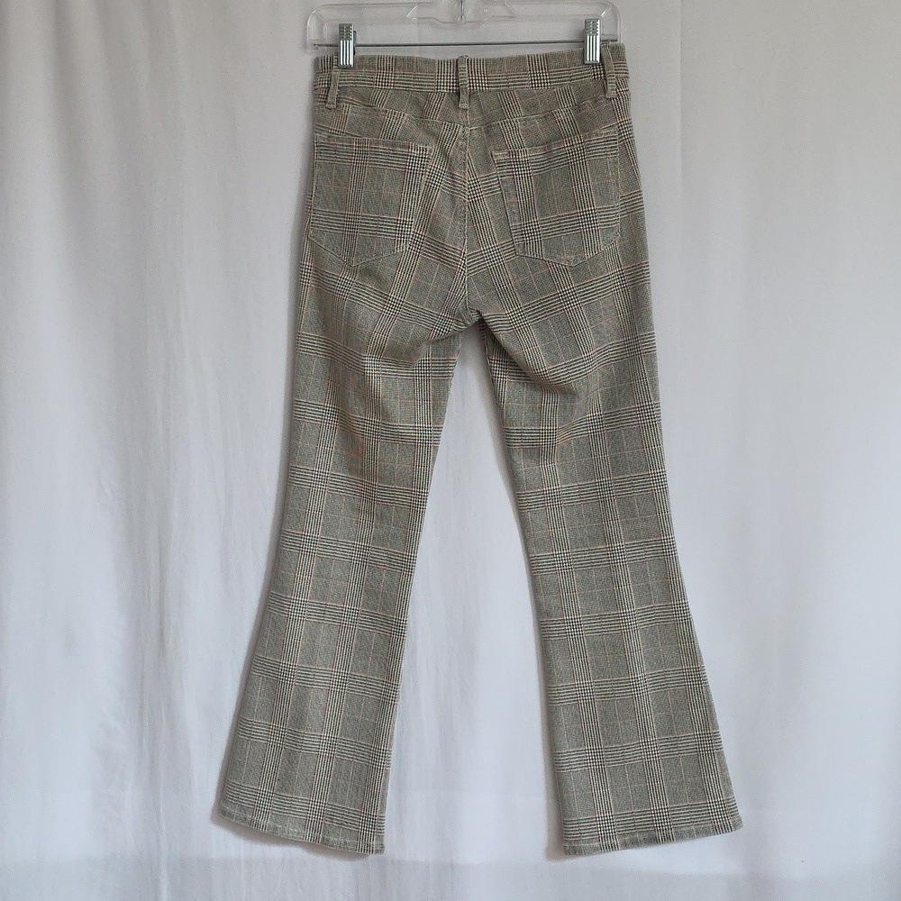Frame Gray & Red Plaid Cotton Pants.  Le Crop Mini Boot.  Size Small - Picture 6 of 13